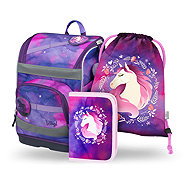 BAAGL SET 3 Zippy plus Horse: briefcase, pencil case, bag - School Set