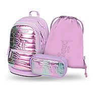 BAAGL SET 3 Core Lavender: backpack, pencil case, GRS bag - School Set