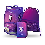 BAAGL SET 3 Airy Horses Heart: backpack, pencil case, bag - School Set