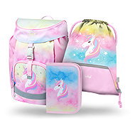 BAAGL 3 SET Airy Rainbow Unicorn: briefcase, pencil case, bag - School Set