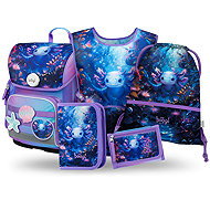 BAAGL SET 5 Ergo Axolotl: briefcase, pencil case, bag, apron, wallet - School Set