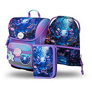 BAAGL SET 3 Ergo Axolotl: briefcase, pencil case, bag - School Set