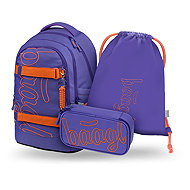 BAAGL SET 3 Skate Max Orange: backpack, pencil case, GRS bag - School Set