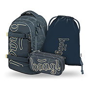 BAAGL SET 3 Skate Max Wave: backpack, pencil case, GRS bag - School Set
