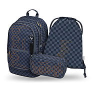 BAAGL SET 3 Core Ska blue: backpack, pencil case, GRS bag - School Set