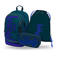 BAAGL SET 3 Core Logo blue: backpack, pencil case, GRS bag - School Set