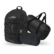 BAAGL SET 3 Skate Uni black: backpack, pencil case, sports bag GRS - School Set