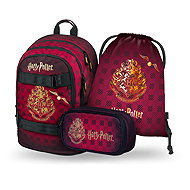 BAAGL SET 3 Skate Harry Potter Hogwarts burgundy: backpack, pencil case, GRS bag - School Set