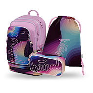BAAGL SET 3 Cubic Lyra: backpack, pencil case, GRS bag - School Set