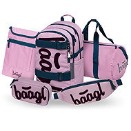 BAAGL SET 5 Skate Rose: backpack, pencil case, sports bag, kidney bag, GRS laptop sleeve - School Set