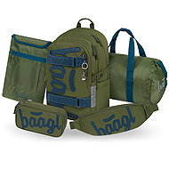 BAAGL SET 5 Skate Olive: backpack, pencil case, sports bag, kidney bag, GRS laptop sleeve - School Set