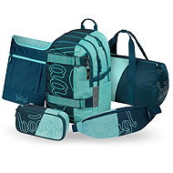 BAAGL SET 5 Skate Petrol: backpack, pencil case, sports bag, kidney bag, GRS laptop sleeve - School Set