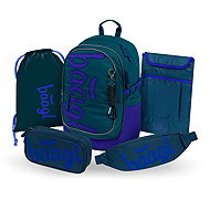BAAGL SET 5 Core Logo blue: backpack, pencil case, bag, kidney bag, GRS notebook sleeve - School Set