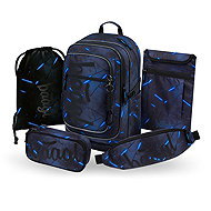 BAAGL SET 5 Cubic Flash: backpack, pencil case, bag, kidney bag, GRS laptop sleeve - School Set