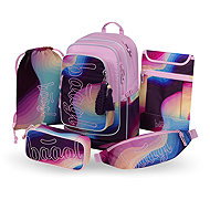 BAAGL SET 5 Cubic Lyra: backpack, pencil case, bag, kidney bag, GRS laptop sleeve - School Set