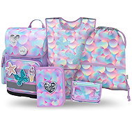 BAAGL SET 5 Ergo Candy: Schulranzen, Federmäppchen, Tasche, Schürze, Geldbörse - Schulset