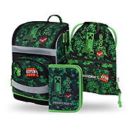 BAAGL SET 3 Zippy Plus Minecraft Boom: briefcase, pencil case, bag - School Set