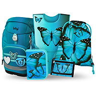 BAAGL SET 5 Airy Plus Butterfly: backpack, pencil case, bag, apron, wallet - School Set