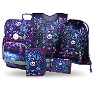 BAAGL SET 5 Ergo Jungle Panda: aktovka, penál, sáček, zástěra, peněženka - School Set