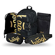 BAAGL SET 5 Skate Gold: Rucksack, Federmäppchen, Beutel, Bauchtasche, Laptophülle - Schulset