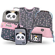 BAAGL SET 5 Zippy Panda: aktovka, penál, sáček, zástěra, peněženka - School Set