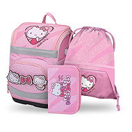 BAAGL SET 3 Zippy Plus Hello Kitty Sweet Leopard: School Bag, Pencil Case, Gym Bag GRS - School Set