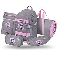 BAAGL SET 5 Skate Kuromi Grey: Rucksack, Federmäppchen, Sporttasche, Bauchtasche, Laptop-Hülle GRS - Schulset