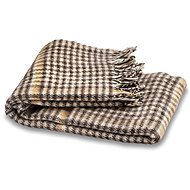 Balkan wool blanket Elma XI - brown and beige cube - Blanket