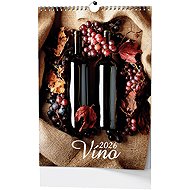 BALOUŠEK Print Wine 2026, 32 × 45 cm - Wall Calendar