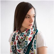 Balkanova; Shevitza Silk scarf I green and white multicolour - Kerchief