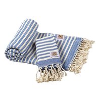 Balkanova - Cotton bath towel and towel Portokala I - blue set - Towel Set