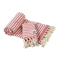 Balkanova - Cotton bath towel and towel Portokala IV - red set - Towel Set