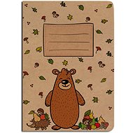 Baloušek Lined print A5 - kraft - Bear - Exercise Book