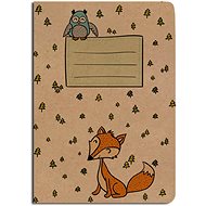 Baloušek Lined print A5 - kraft - Fox - Exercise Book