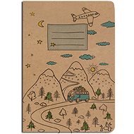 Baloušek Lined print A5 - kraft - Mountains - Exercise Book
