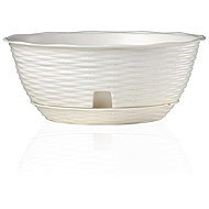 BAMA Flowerpot with bowl Paglia, white, 30 cm - Flower Pot
