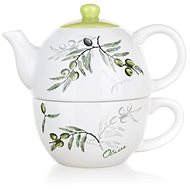 BANQUET OLIVES Ceramic Teapot with Cup OLIVES, OK - Tea For One