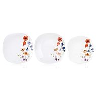 BANQUET set square plates FLOWERS, 18pcs - Dish Set