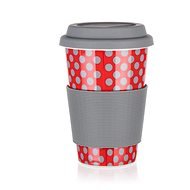 BANQUET Ceramic Mug with Silicone Lid GO, 400ml, Red, 4 pcs - Mug