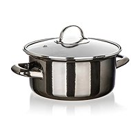 BANQUET METALLIC Black Enamel pot 20 cm 2 l with lid - Pot