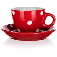 BANQUET DOTS Cup with Saucer 100ml, Red, 8 pcs - Set of Cups