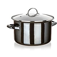 BANQUET METALLIC Black Enamel pot 24 cm 3,7 l with lid - Pot
