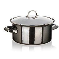 BANQUET METALLIC Black Enamel pot 22 cm 3,7 l with lid - Pot