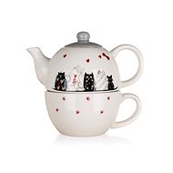 BANQUET CATS, Ceramic with Cup - Tea Kettle