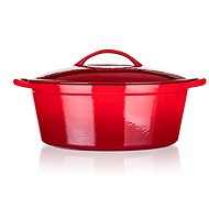 Banquet Cast iron baking dish EXCELLENT 41 x 26 x 20 cm, 6,7 l, with lid, red - Roasting Pan