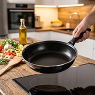 BANQUET METALLIC Black 28 cm enamel pan with non-stick surface - Pan