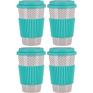 BANQUET Ceramic Mug with Silicone Lid, 400ml, turquoise, 4 pcs - Mug