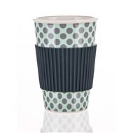 BANQUET Ceramic Mug with Silicone Lid GO, 400ml, grey, 4 pcs - Mug