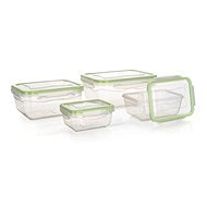 BANQUET Set of Food Containers 0,4 / 0,8 / 1,4 / 2,3l, 4pcs, Green Lids - Food Container Set