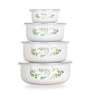 BANQUET Enamel bowl set OLIVES, 8 pcs - Bowl Set